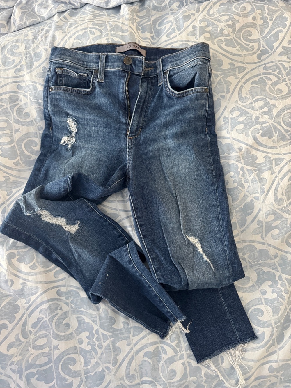 Joe's Jeans Medium Wash Distressed Skinny Jeans